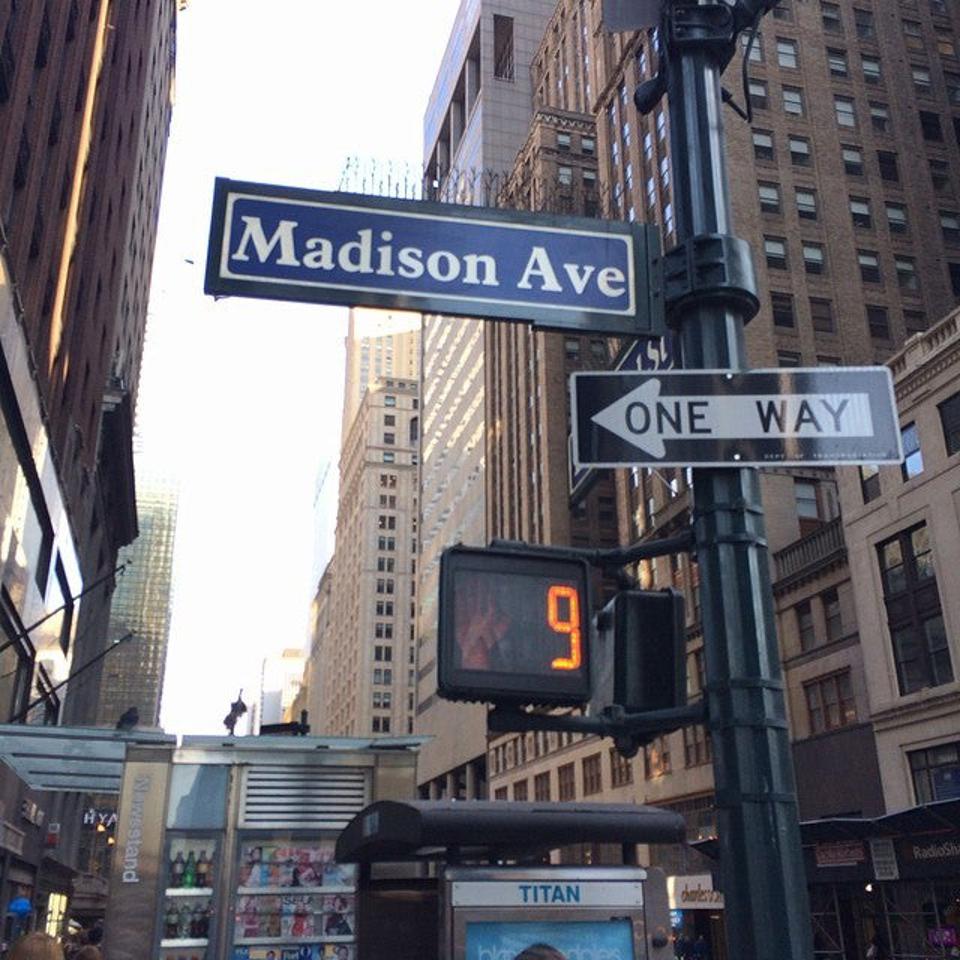 Madison Ave Street Sign.