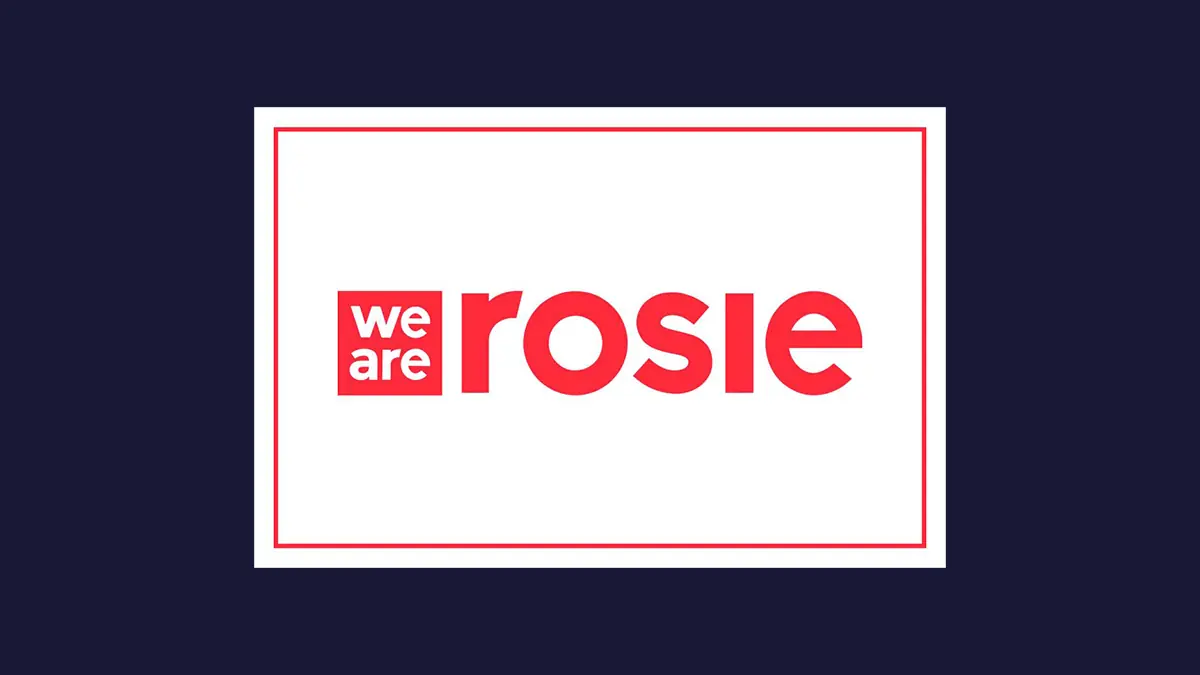 We Are Rosie logo with navy background